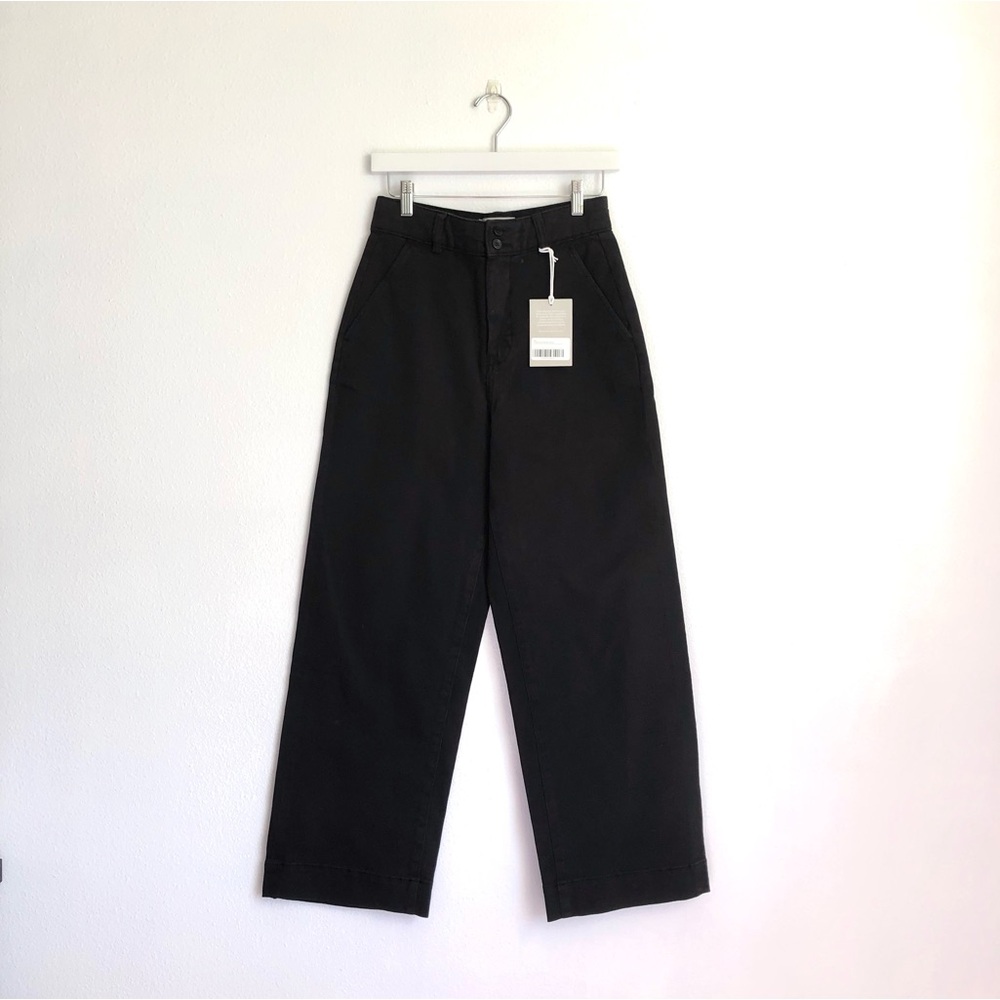 NWT Everlane The Organic Cotton Wide Leg Pants | Black, Size 4
